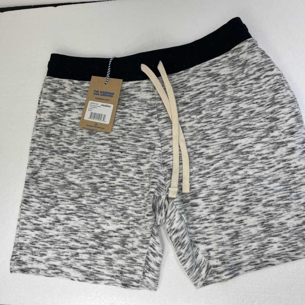 Chubbies Lounge Wear Shorts‎ Mens Small Gray White Heathered Drawstring Casual
